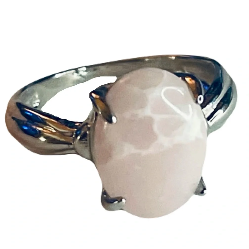 New Natural Rose Quartz Boho Sterling Silver Minimalist Arizona Artisan Ring